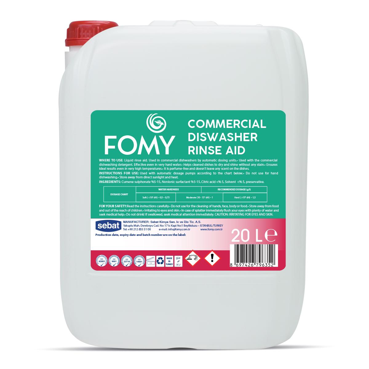 FOMY Commercial Dishwasher Rinse Aid